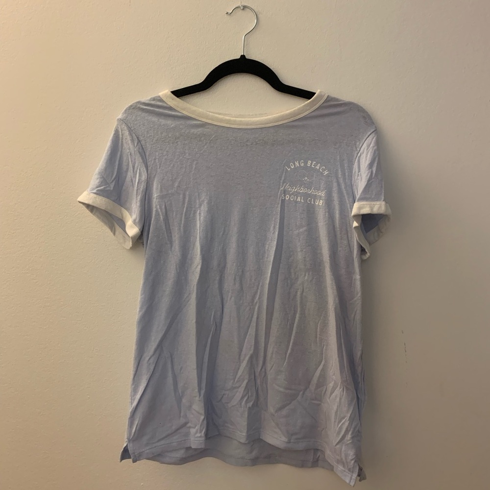 Old Navy Light Blue Ringer Tee